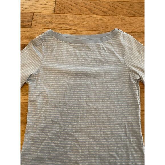 Brooks Brothers women's blue/grey striped cotton 3/4 sleeve thin shirt sz small - Picture 4 of 9